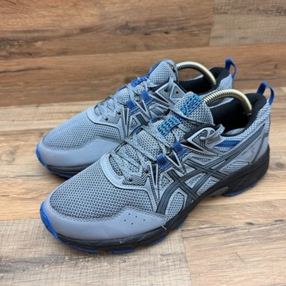 ASICS Shoes Men Size 8.5 Gray Blue Gel-Venture 8 Trail Running Athletic 1011A824
